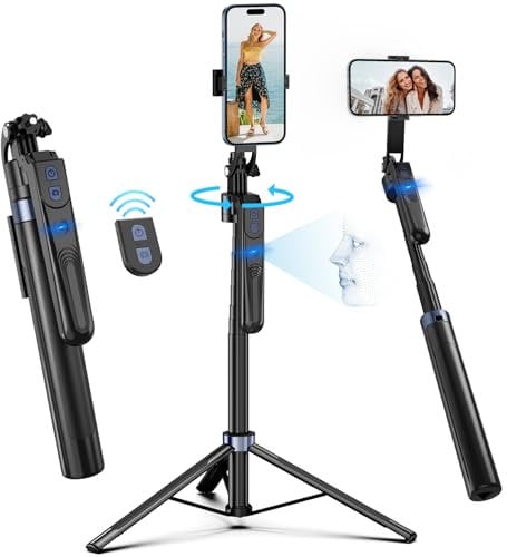 Auto Face Tracking Handy Stativ,360° Drehung Selfie Stick Stativ für Smartphone,iPhone Handyhalterung mit Fernauslöser,Eingebaut Verfolgung Kamera Stativ für YouTube Tiktok Videodreh