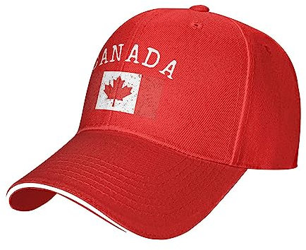 Freizeit Basecap Vintage Kanada Flagge Baseball Cap Verstellbare Schirmmütze Basecap Vintage Baseball Mütze Für Golf, Teenager, Auf Reisen