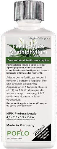 POFLO Spathiphyllum fertilizzante pianta del cucchiaio Giglio della pace fertilizzante liquido HIGHTECH NPK fertilizzante completo - fertilizza le piante (250ml)