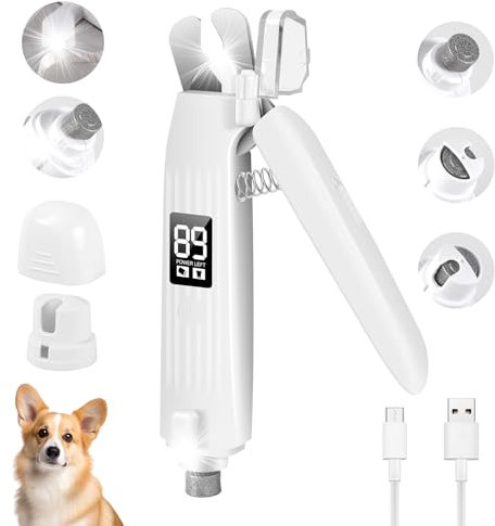 SZMDLX 𝟐-𝐢𝐧-𝟏 Cat & Dog Nail Clippers with Nail Grinder,portable dog nail grinders silently safely Dog Nail Trimmer with LED lights Anti Cutting Blood Line for Dogs Cats Rabbits pet Grooming
