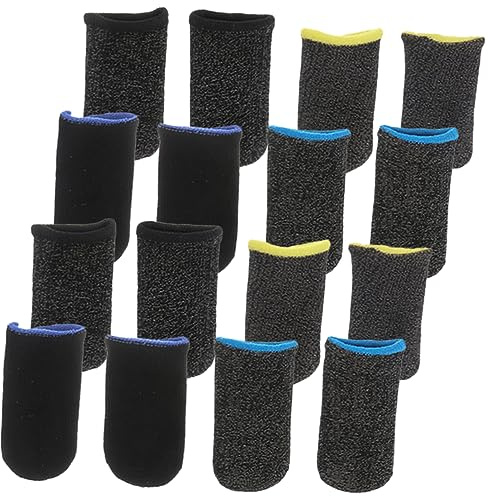 Hoement 8paia of Anti- Gaming Finger Sleeves Ultra-thin Breathable Protectors for Mobile Gaming Mixed Colors Lightweight Sweat-absorbent