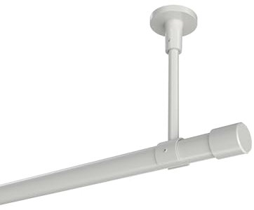 INTERDECO Gardinenstange (Deckenmontage) 20 mm Ø Weiß Typ 10193133 AZA, 100 cm