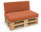 POKAR Palettenkissen Palettenauflagen mit abnehmbarem Bezug Palettenmöbel Palettensofa 2er Set: Sitzkissen 120x80 + Rückenlehne 120x40, Orange