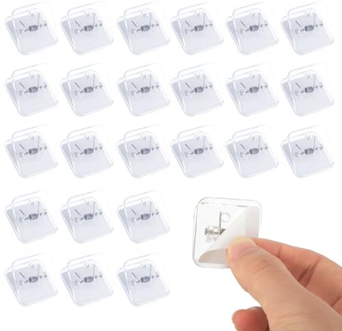 WLLHYF Klebrige Federclips Selbstklebende Kabelklemmen Durchsichtige Wandteppich Klebrige für Outdoor Zuhause Büro Fotoposter (24)