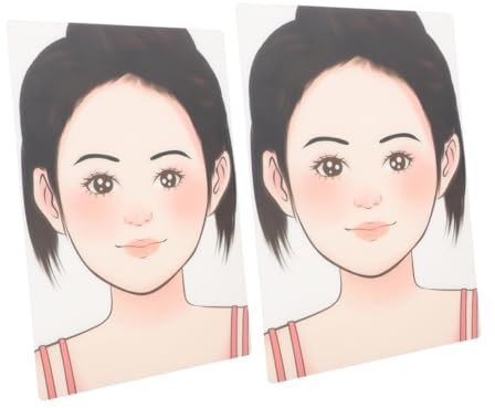 Lurrose 1 Satz Schminkpalette Gesichtsbemalung Gesichtsmaltafel Malvorlage Schminkgesicht Übungstafel Schminkkopf Gesichtsmalständer Gesichtsmaltafel Übungstafel Kunststoff Lila 2Stk