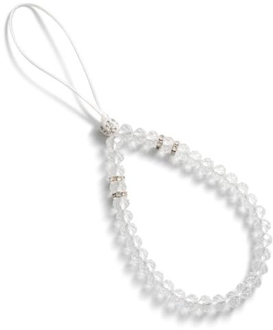 CHUQING Handykette Kurz Handyband Perlen Phone Lanyard Handschlaufe Handy Perlenkette Anhänger Kette Handgelenk Weiß