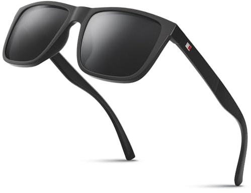 Sunglasses Mens Womens-Polarised Sun Glasses Men-Black Sunglasses-UV400 Protection-Classic Retro Vintage,a-black grey