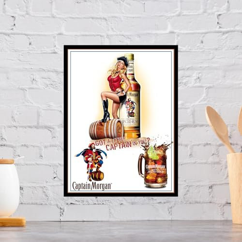 Captain Morgan Retro Metall Aluminium Schild, Neuheit Geschenk Home Décor Pub