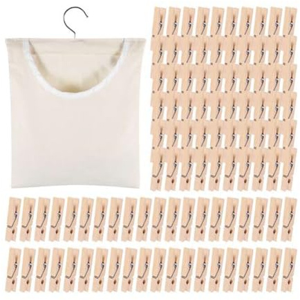 Sxmrmnx Clothespin Bag, Semi-Closed Canvas Clothespin Storage Hanger Bag, Hanging Storage Organizer Laundry