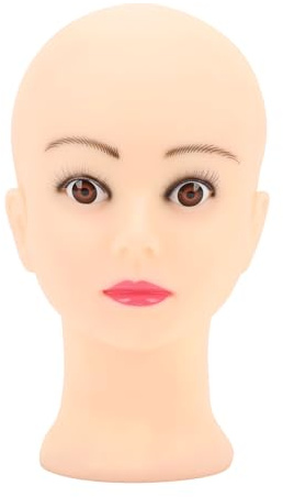 Kahlköpfige Schaufensterpuppe Kopf Weiche echte Haut Textur 3D Augäpfel & Wimpern Üben Sie Make -up Display