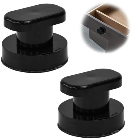 ASOUUNLD 2 Piezas Potente Mango de Ventosa Tirador Ventosa Manijas de Puerta con Ventosa Puerta Cristal Mangos de ABS para Baño Cocina Armarios Frigorífico, sin Taladrar (Negro)