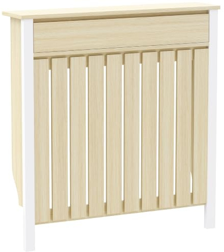 HOMCOM Radiator Cover with Drawer, Small, 88.5 x 19 x 93cm, Oak