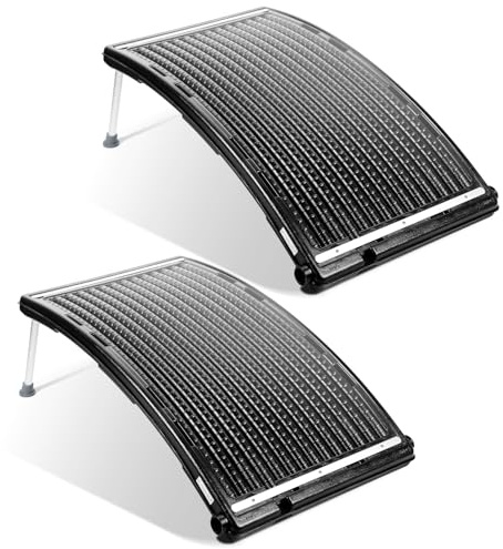 Jayseuw Solarheizung Pool Solarkollektor 110x65cm 2er Set höhenverstellbar | Umweltfreundliche Solar Poolheizung; höhenverstellbarer Kollektor; für Pools bis 10000L/h; 32/38mm Anschluss; energiesparend;