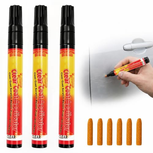 Lumoia 3Pcs Stylo Efface Rayures Stylo Anti Rayure Voiture Carrosserie | Repara Fácilmente Arañazos Superficiales y Profundos Impermeable Transparent Format Compact pour Toutes Voitures