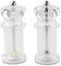Grunwerg Salt and Pepper Mill 2 Piece Set, Non-Corrosive Ceramic Gears, 14cm - Acrylic Clear, 6 x 6 x 14 cm