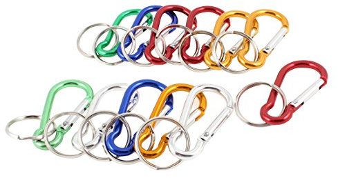 sourcing map Portail à Ressort en Aluminium en Forme de D Porte-clés à Mousqueton 12pcs