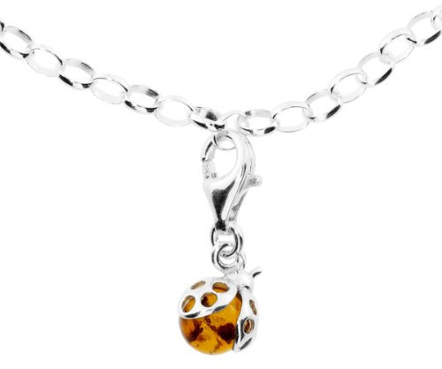 InCollections Damen-Charmsarmband 925 Sterling Silber Bernstein