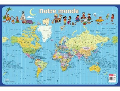 Bouchut Grandremy Poster pédagogique en PVC - 76x52 cm - Le Monde