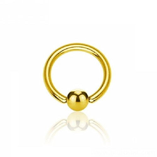 eeddoo Piercing-Ring BCR Klemmring Gold Edelstahl Stärke: 2,5 mm Durchmesser: 19 mm 6 mm