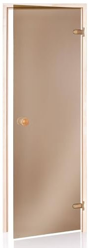 Porte de Sauna Bronze 60 x 190 en Verre trempé