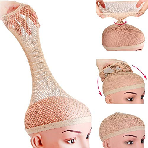 Deamlover Haarnetz für Perücken, Wig Cap for Long Hair, Wig Zubehör, Hautfarben, 2 Stücke