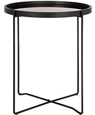 Safavieh Tray Top Accent Table, Metal, Rose Gold/Black