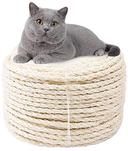 Sisalseil, 10 mm, für Treppenhand, Basteln, Balkongeländer, Schlauch, Reifendekoration, Draht, Seil für Kratzpfosten für Katzen, 10 mm x 10 m, Weiß