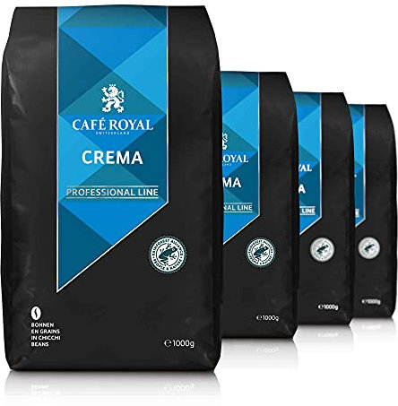 Café en grains Crema certifié Rainforest 4x1 kg - Café Royal Pro