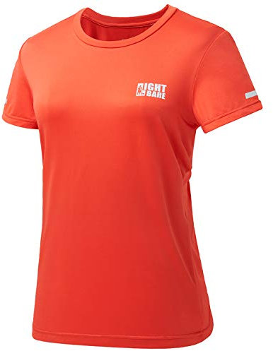 Lightbare Sportliche Kurzarm-T-Shirts für Damen, LSF 50+, leichtes Performance-Shirt für Laufen, Workout, Sport, korallenrot, X-Groß