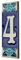 Numero civico Fosforescente dipinto a mano in ceramica italiana con numeri e lettere piastrelle, Rose Design, Piastrelle Dimensioni: 15cm x 5cm (numero 4)