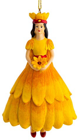 Blumenmädchen Sonnenhut Gelb Dekofigur Kunstblumen Deko-Objekt Blumen-Engel Figur Skulptur Blumenkinder