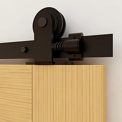 CCJH 183 cm Schiebetürsystem, Eisenwaren, Schienenset für Schiebetür, schwarz (T-Form)