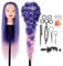 Auzass Hairdressing Head, Soft 26-28Inch Training Head 100% Synthetic Fiber Hair Mannequin Head Hairstyling Dolls Head with Table Clamp+Braid Set, Present for Girls Kids Hairdressers