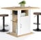 IDMarket – Ilot Central UGO 110 cm, madera blanca e imitación de haya con almacenamiento