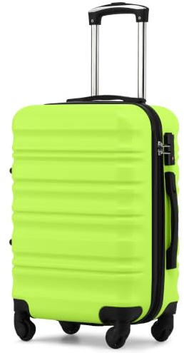 COOLIFE Carry On Suitcase 20 Inch, Durable ABS+PC Hardshell Travel Luggage | TSA Lock & 4 Spinner Wheels, Hand Luggage Suitcase for Weekend Getaway Business Travel Fits EasyJet & Ryanair(Apple Green)