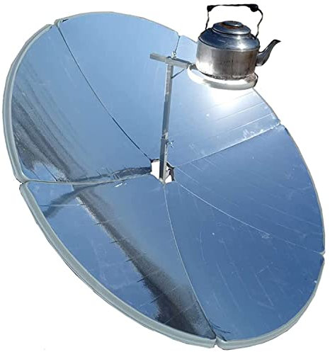 YILEFU Four Solaire Parabolique Portable,1800W Cuiseur Solaire à Concentration,59'' de Diamètre Camping en Plein Air Barbecue Cuisson des Aliments Concentrant l'Outil de Chaleur