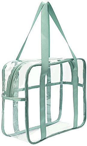 FIYUK Klare Toilettentasche Transparente kosmetische Make-up Strand Einkaufstasche Wasserdichter Veranstalter Große Lagerung (grün)