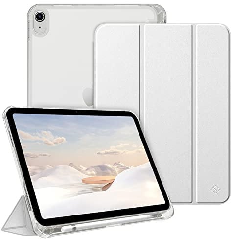 Fintie Hülle für iPad (A16) 11 Generation 11 Zoll 2025, iPad 10 Generation 10.9 Zoll 2022 mit Stifthalter - ultradünne leichte Schutzhülle mit transparenter Rückseite, Auto Schlaf/Wach, Silber
