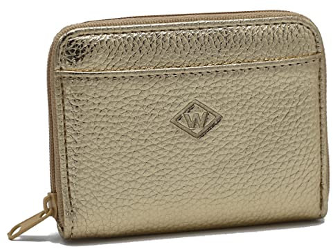 Van Der Rich ® - Mini Porte Monnaie en Cuir avec Porte-clés - Femme (Doré)