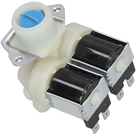Vanne d'admission d'eau, PP + électrovanne d'admission d'eau en Alliage d'aluminium à Double Tête pour Machines à Laver Automatiques pour Machines à Laver à Tambour