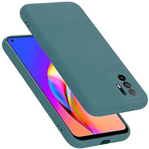 Cadorabo Hülle kompatibel mit Oppo A94 5G Hülle Silikon Handyhülle für A94 5G Case aus flüssigem Silikon- Kratzfeste und stoßfeste dünne TPU Schutzhülle - Liquid GRÜN