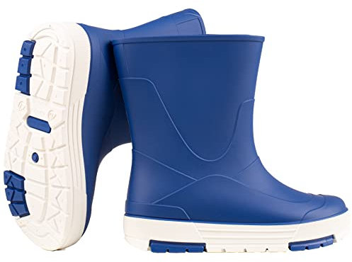 CAMMINARE walk a mile Stivali da Pioggia in Gomma Bambini Adolescenti Ragazze Ragazzi 22-35 EU (Blu, numeric_24)