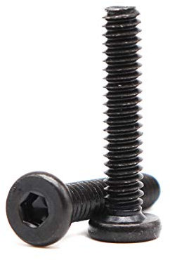 binifiMux 20 tornillos hexagonales negros de 1/4-20 x 1/2 pulgadas para muebles, silla, mesa, escritorio, cuna, cama, rosca completa
