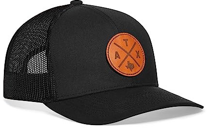 HAKA State City Trucker Hat Herren & Damen Verstellbare Baseballmütze Mesh Snapback Stabile Outdoor Schwarz Golfmütze, Schwarz - Leder, Einheitsgröße