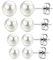 PLABBDPL 4 Paires de Boucles d'oreilles Perles d'argent 925 Perles Boucles d'oreilles Dames Boucles d'oreilles pour Les Femmes Perles d'eau Douce Blanches Oreille Bijoux 4mm/ 6mm / 8mm / 10mm