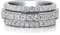 Bishilin Hochzeitsringe Weissgold 750, Herren Ring Verlobung 3-Layer mit Moissanit 0.5ct Trauringe Nickelfrei Eheringe für Männer Weißgold Gr.65