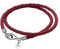 Viwind Lederarmband für Damen Geflochtenes Leder armband 34/36/38/40/42/60/63cm 925er Silber Verschluss Doppelschicht DIY Perlen Charms (38cm, Rot)
