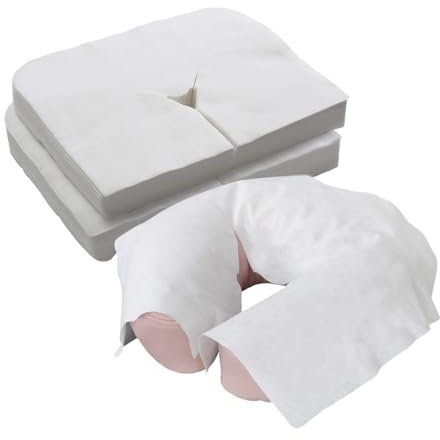 100 Stück Einwegauflage für die Kopfstütze der Massageliege, Einweg Nasenschlitztücher für Massageliege, 41cm x 31cm Einweg Vlies Passend für alle Massageliegen, Massagebänke und Therapieliegen
