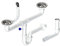 GRANMASTER Siphon évier de cuisine Siphon manuel à 2 chambres avec trop-plein - Bonde pour évier - Fabriqué en Italie Raccordement en bas : panier à tamis 3 1/2 - 38 x 26 x 12 cm