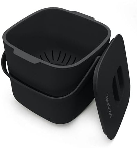 YourCasa® Composteur Cuisine - 7L Poubelle Compost Cuisine pour Les déchets organiques Quotidiens Lavable au Lave Inodore poubelles à Compost Seau Compost Cuisine Petite Poubelle Cuisine (Noir)